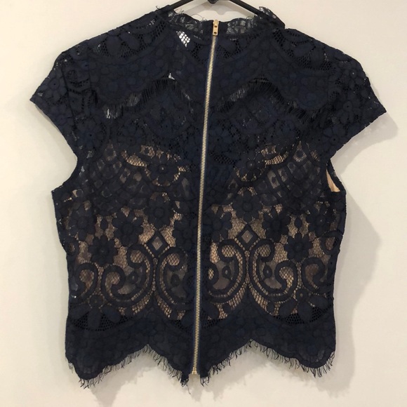 Lace Blue Zip up back - Picture 2 of 3